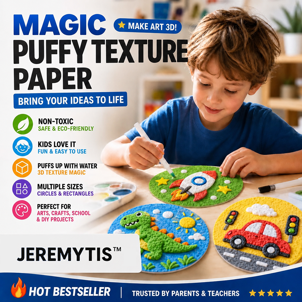 JEREMYTIS puffy texture paper with colorful kids craft projects