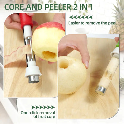 🔥Last Day Buy 1 Get 1 🔥2-in-1 Stainless Steel🍎 Fruit Pitter and Peeler 🔪