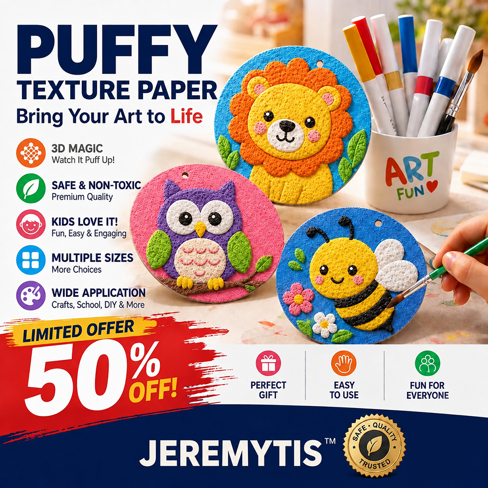 Colorful JEREMYTIS puffy texture paper lion owl and bee craft projects