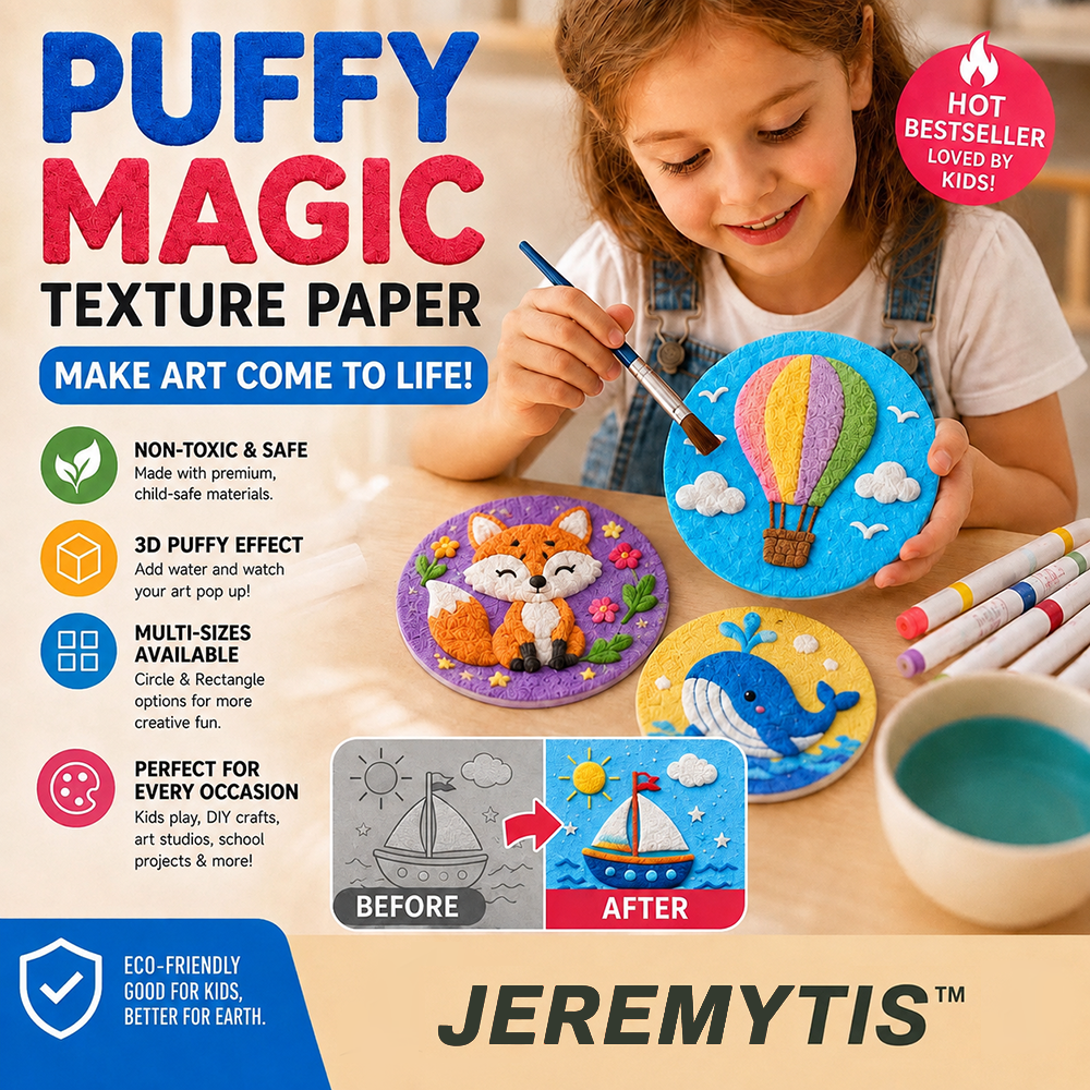 Colorful puffy texture paper crafts with fox hot air balloon and whale designs