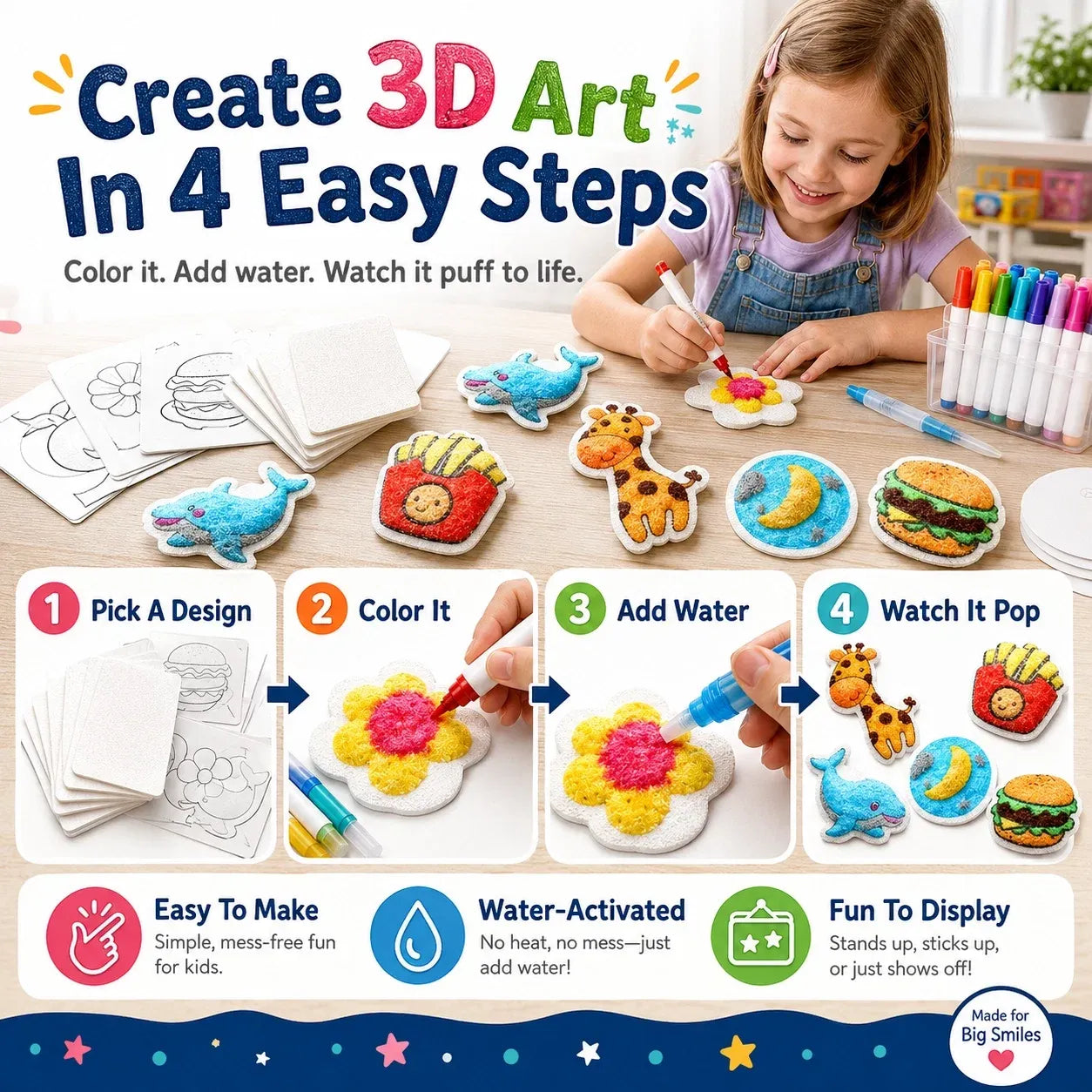 🔥Last Day 69% off🔥3D Puffy Texture Paper- Turn Simple Drawings Into Fun Puffy 3D Art🪄