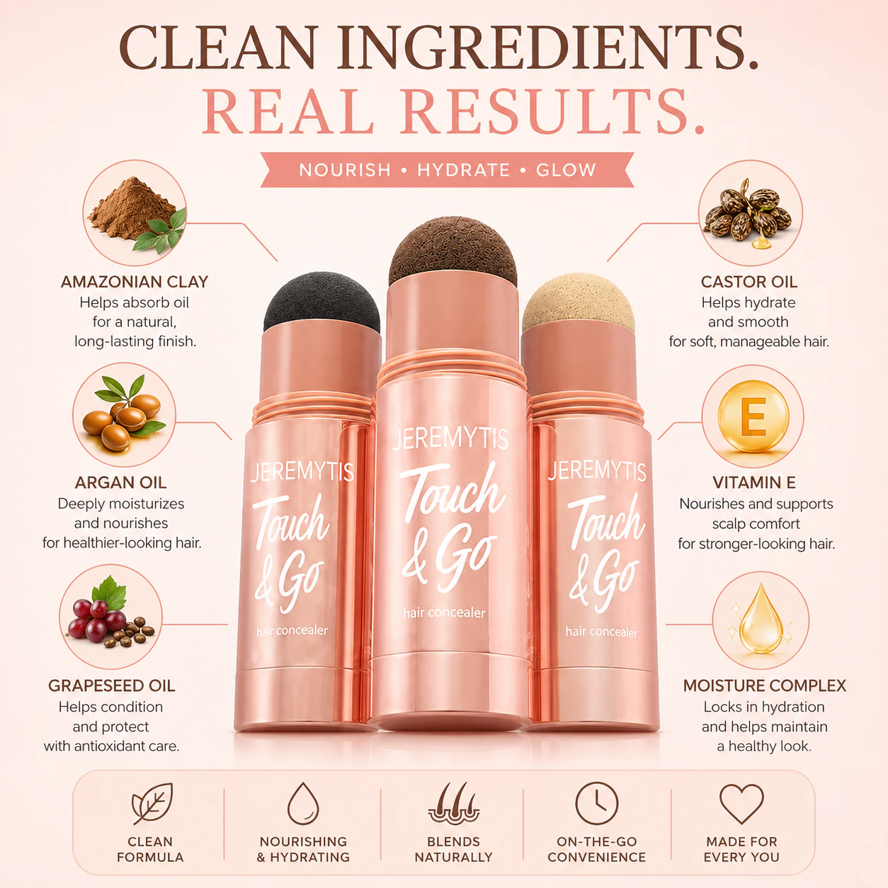 Clean ingredients for JEREMYTIS™ Hair Concealer
