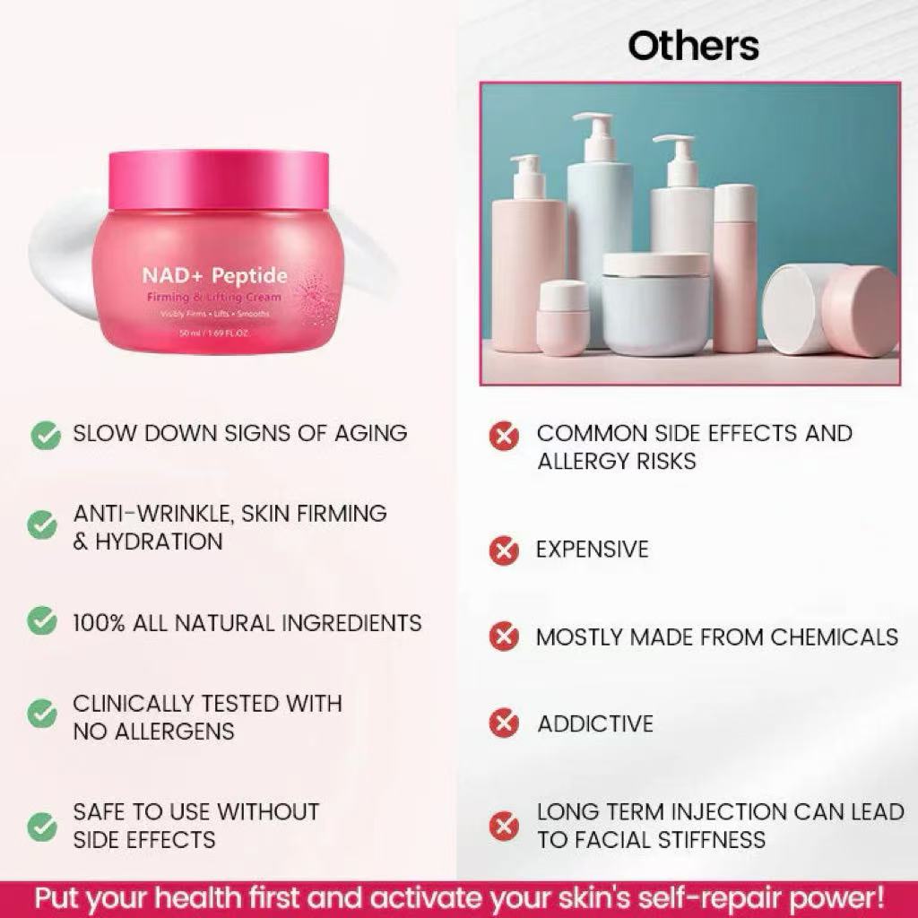 NAD peptide cream compared with ordinary skincare