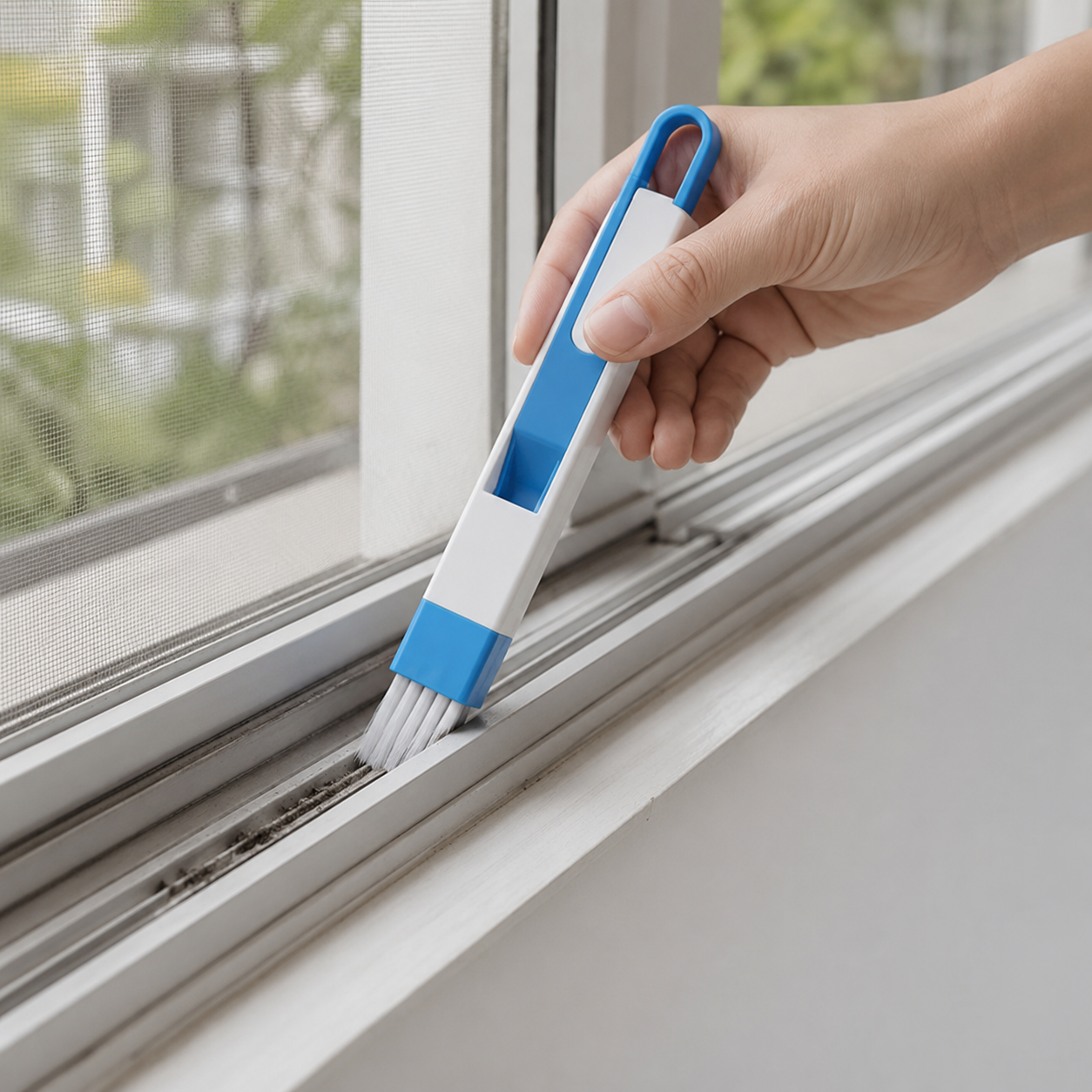 2-in-1 brush cleaning window track