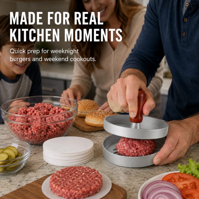 🔥Last Day Buy 1 get 1🔥Wooden-Handled 🍔 Hamburger Patty Press